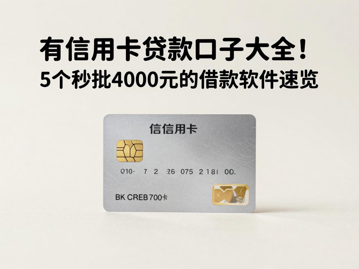 有信用卡贷款口子大全！5个秒批4000元的借款软件速览
