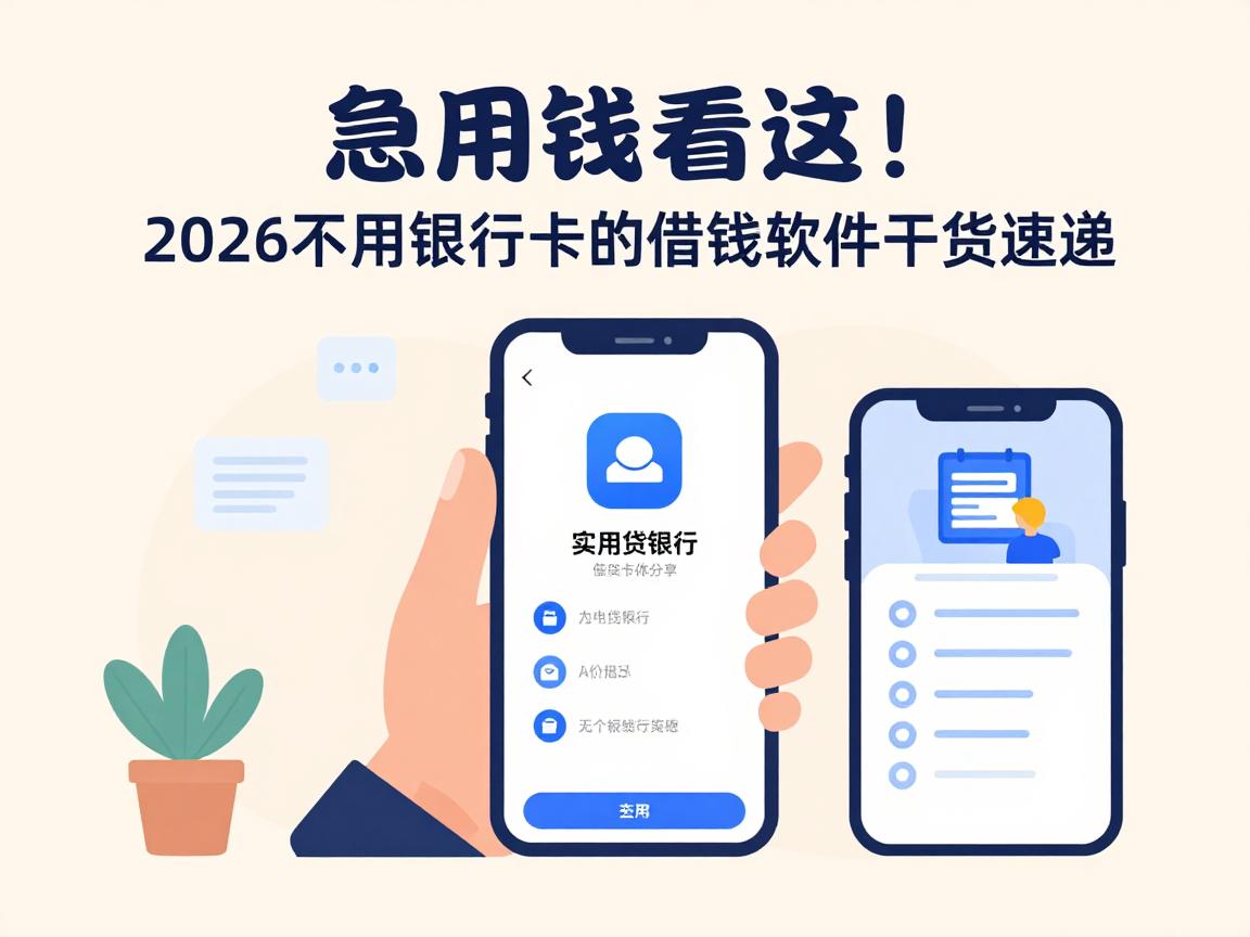 急用钱看这!2026不用银行卡的借钱软件干货速递,5家极速周转网贷平台实测推荐