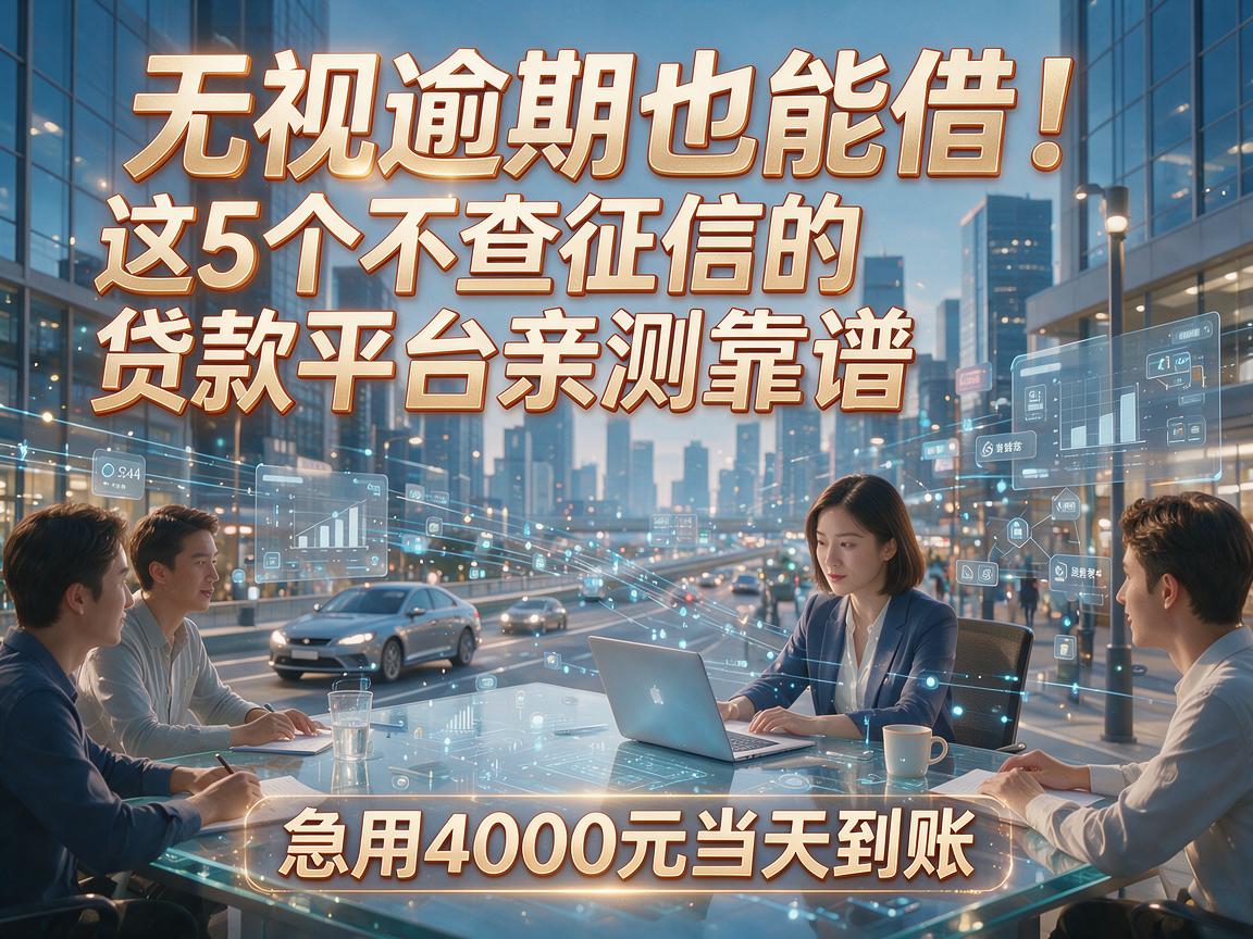无视逾期也能借!这5个不查征信的贷款平台亲测靠谱,急用4000元当天到账