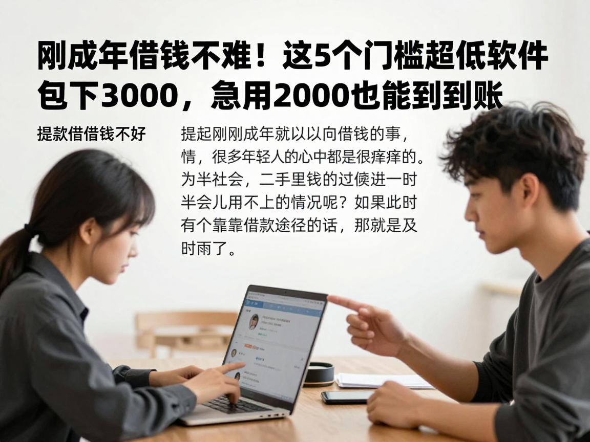 刚成年借钱不难!这5个门槛超低的软件包下3000,急用2000也能秒到账