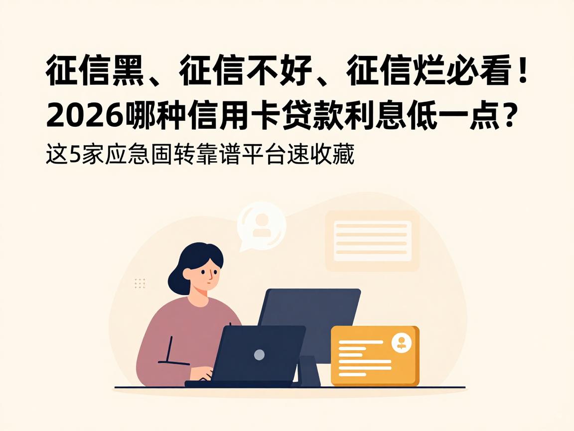 征信黑、征信不好、征信烂必看！2026哪种信用卡贷款利息低一点？这5家应急周转靠谱平台速收藏