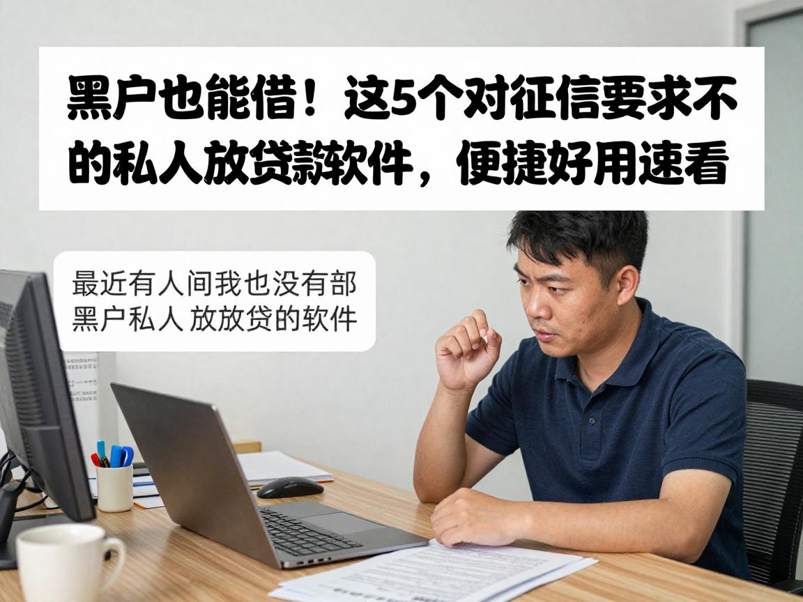 黑户也能借！这5个对征信要求不高的私人放贷款软件，便捷好用速看