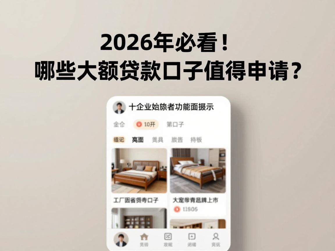 2026年必看！哪些大额贷款口子值得申请？这五个2000借款口子界面流畅好操作
