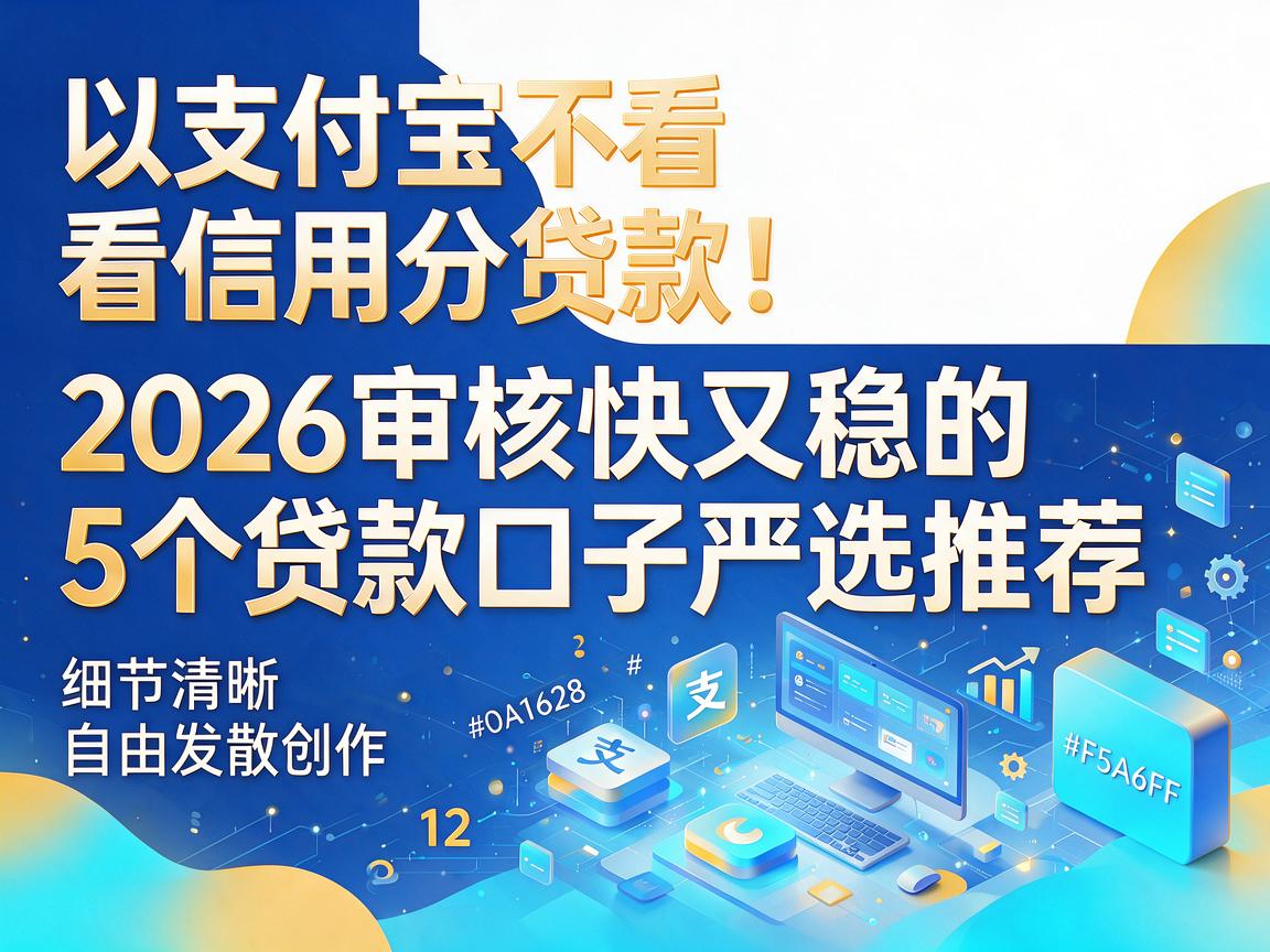 支付宝不看信用分贷款！2026审核快又稳的5个贷款口子严选推荐