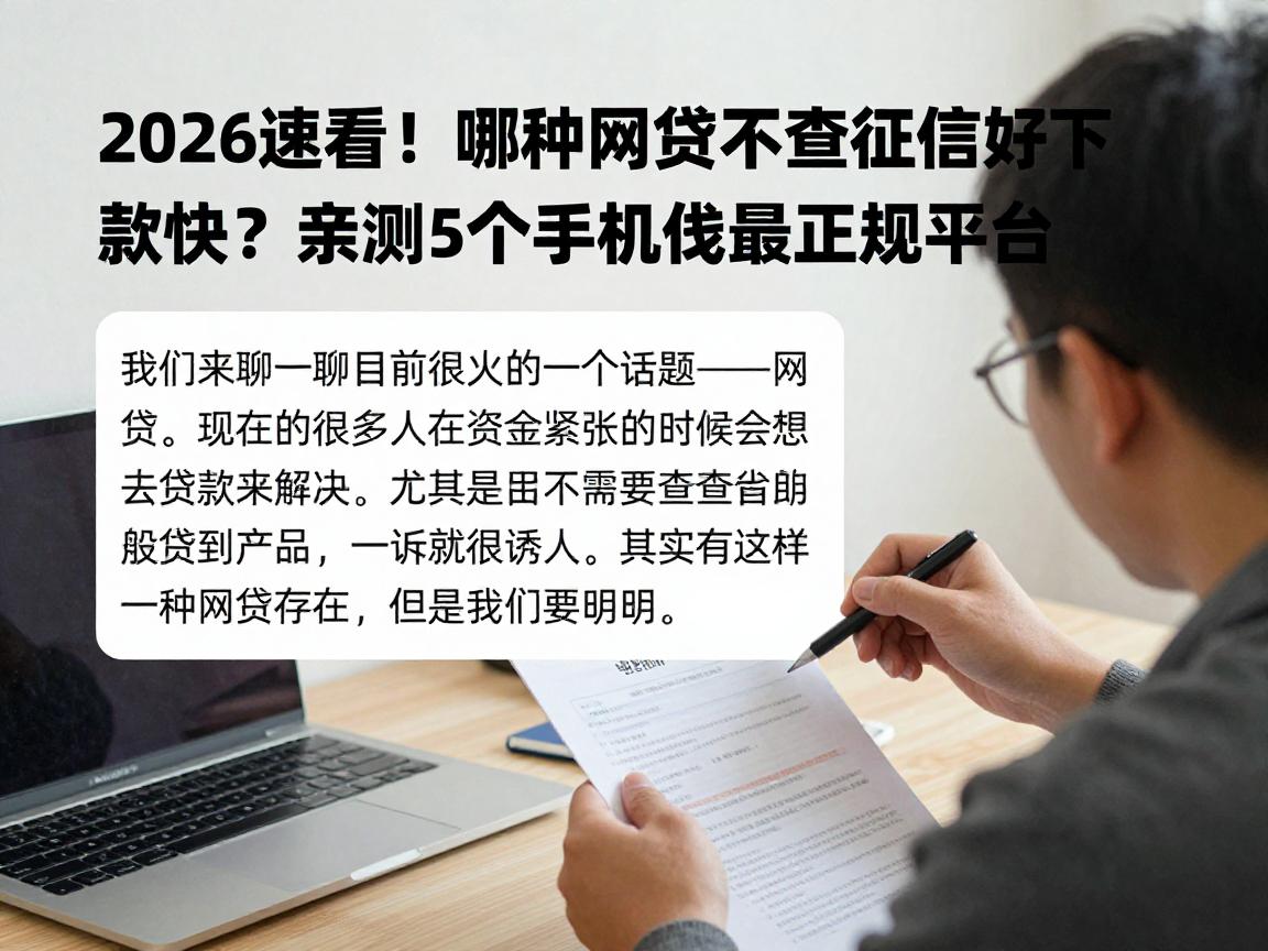 2026速看!哪种网贷不查征信好下款快?亲测5个手机借钱最正规平台