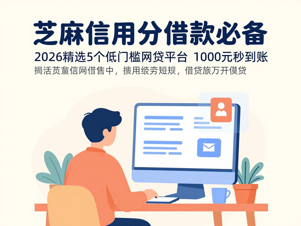 芝麻信用分借款必备!2026精选5个低门槛网贷平台,1000元秒到账