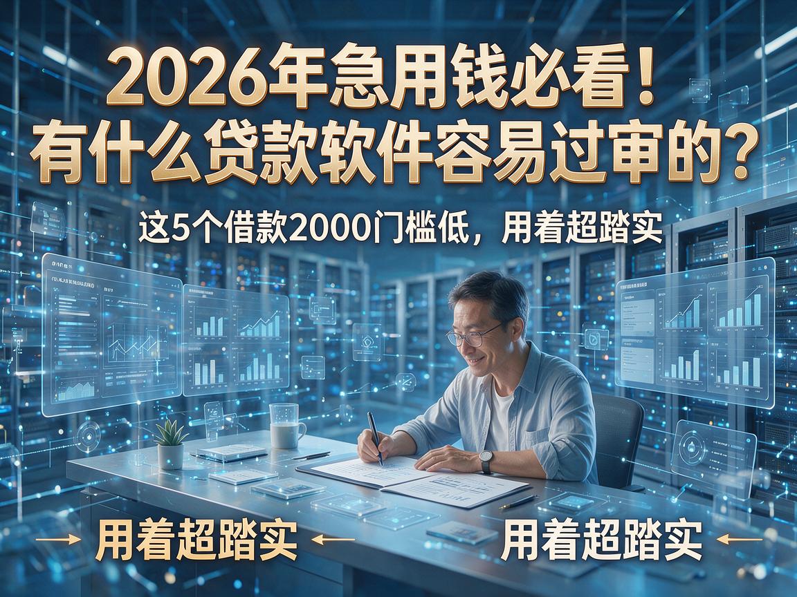 2026年急用钱必看!有什么贷款软件容易过审的?这5个借款2000门槛低、用着超踏实