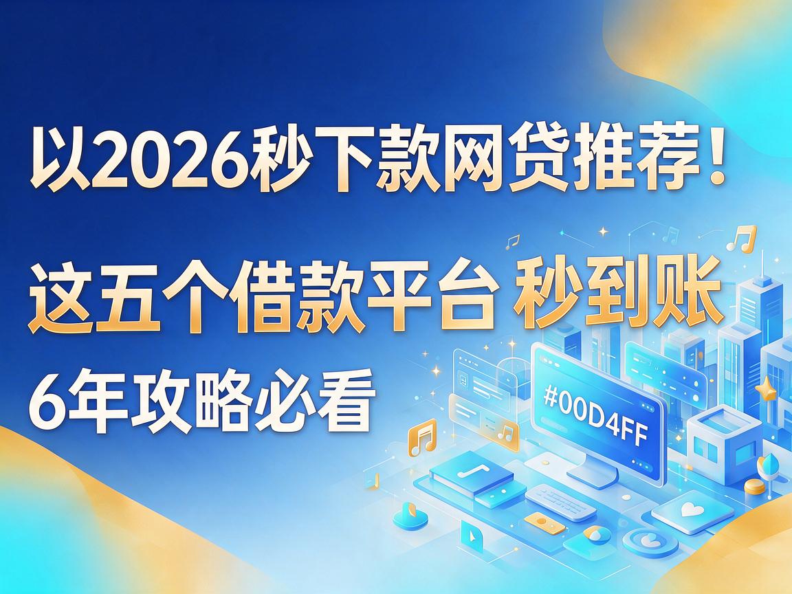 2026秒下款网贷推荐!这五个借款平台秒到账,6年攻略必看