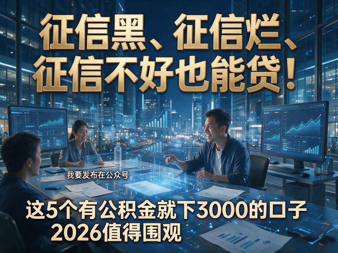 征信黑、征信烂、征信不好也能贷！这5个有公积金就下3000的口子2026值得围观
