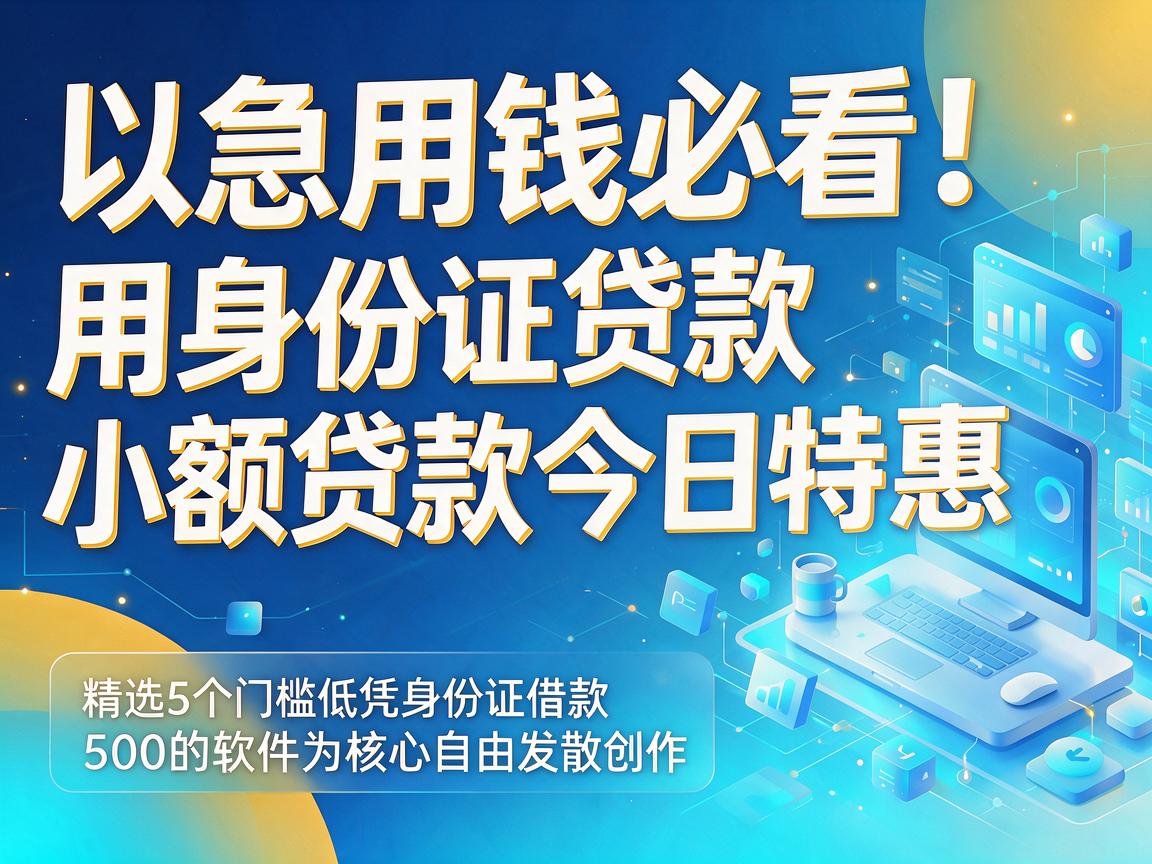 急用钱必看！用身份证贷款小额贷款今日特惠，精选5个门槛低凭身份证借款500的软件