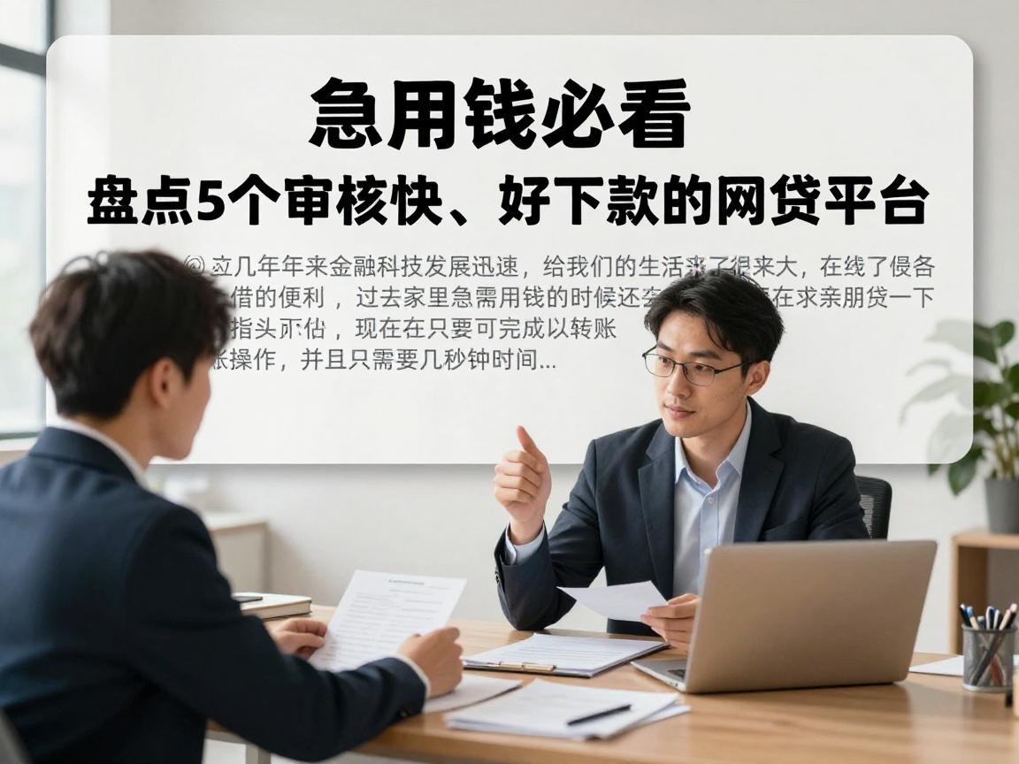 急用钱必看！盘点5个审核快、好下款的网贷平台