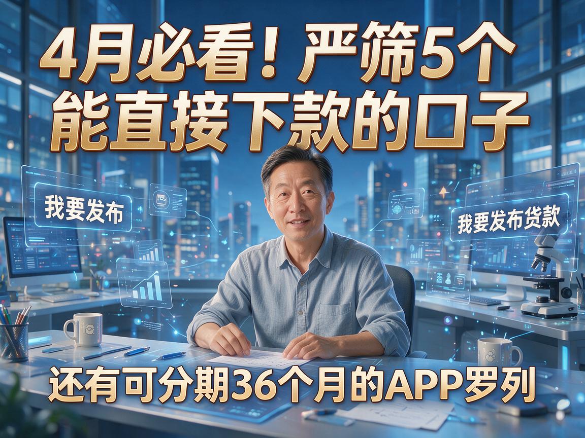 4月必看!严筛5个能直接下款的口子,还有可分期36个月的APP罗列