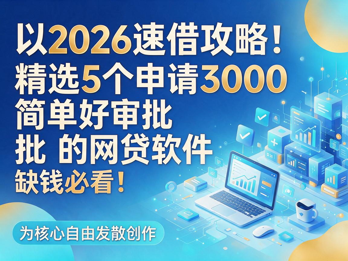 2026速借攻略!精选5个申请3000简单好审批的网贷软件,缺钱必看!