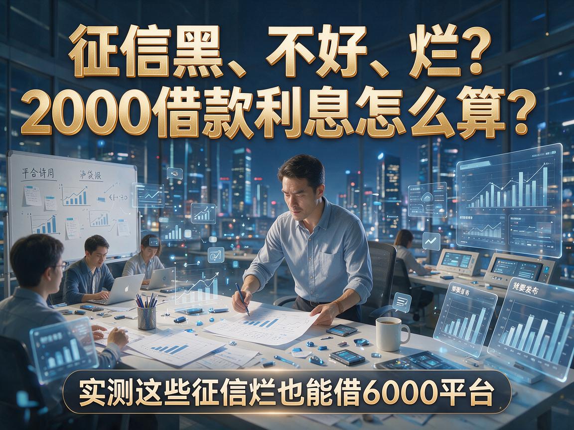 征信黑、不好、烂?2000借款利息怎么算?实测这些征信烂也能借6000的平台