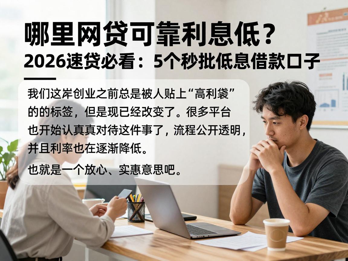 哪里网贷可靠利息低?2026速贷必看:5个秒批低息借款口子