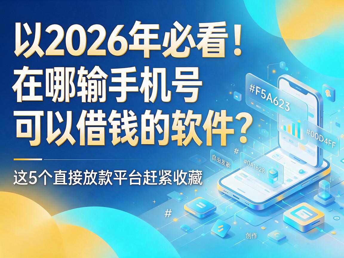 2026年必看!在哪输手机号可以借钱的软件?这5个直接放款平台赶紧收藏