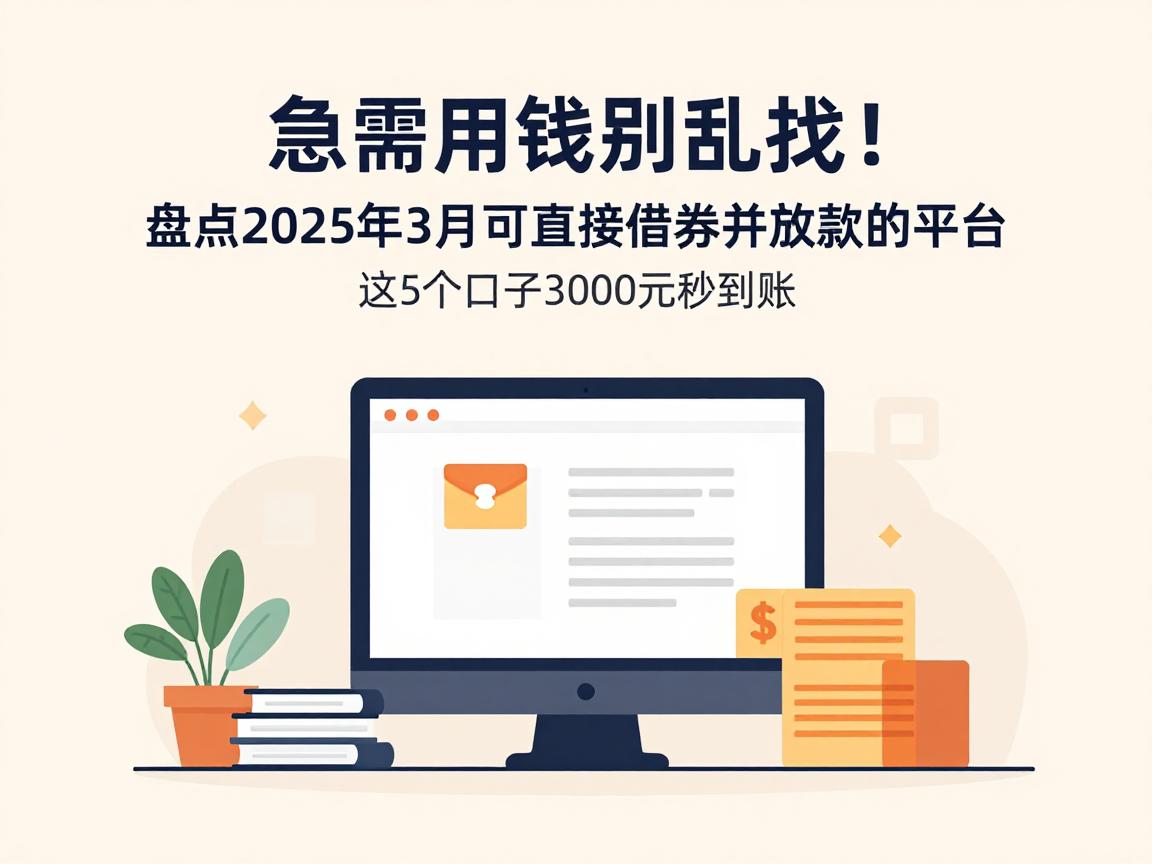 急需用钱别乱找!盘点2025年3月可直接借款并放款的平台,这5个口子3000元秒到账