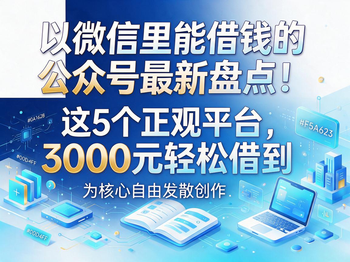 微信里能借钱的公众号最新盘点！这5个正规平台，3000元轻松借到