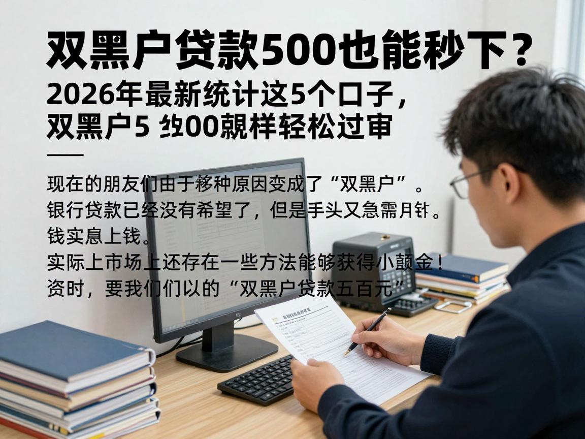 双黑户贷款500也能秒下？2026年最新统计这5个口子，双黑户借款5000照样轻松过审