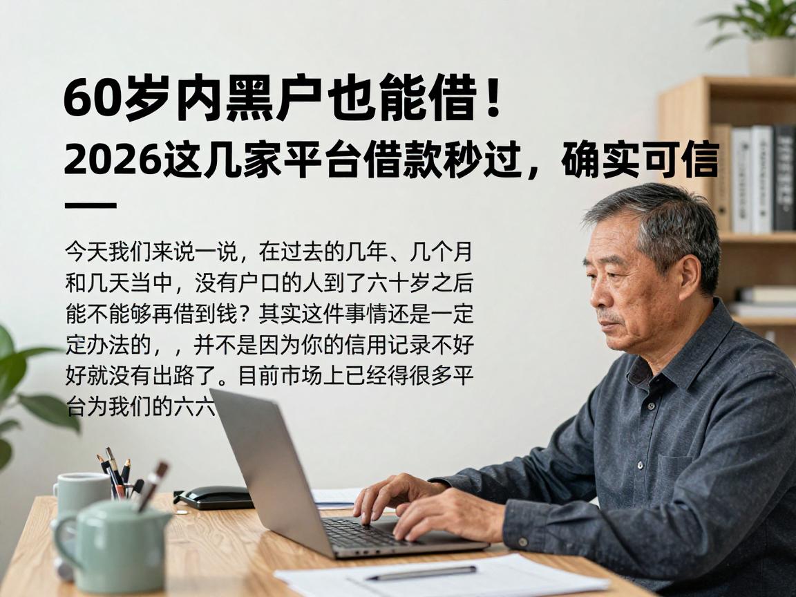 60岁内黑户也能借!2026这几家平台借款秒过,确实可信