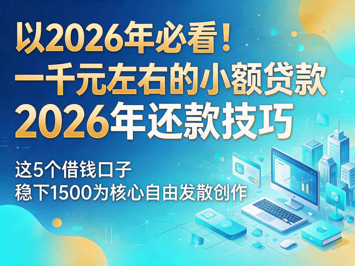 2026年必看!一千元左右的小额贷款2026年还款技巧,这5个借钱口子稳下1500