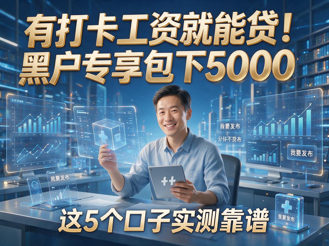 有打卡工资就能贷!黑户专享包下5000,这5个口子实测靠谱