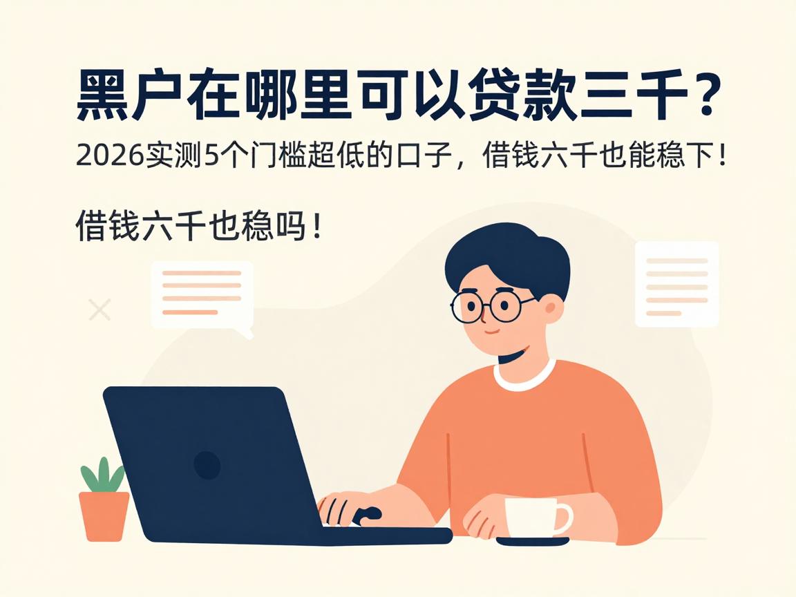 黑户在哪里可以贷款三千?2026实测5个门槛超低的口子,借钱六千也能稳下!