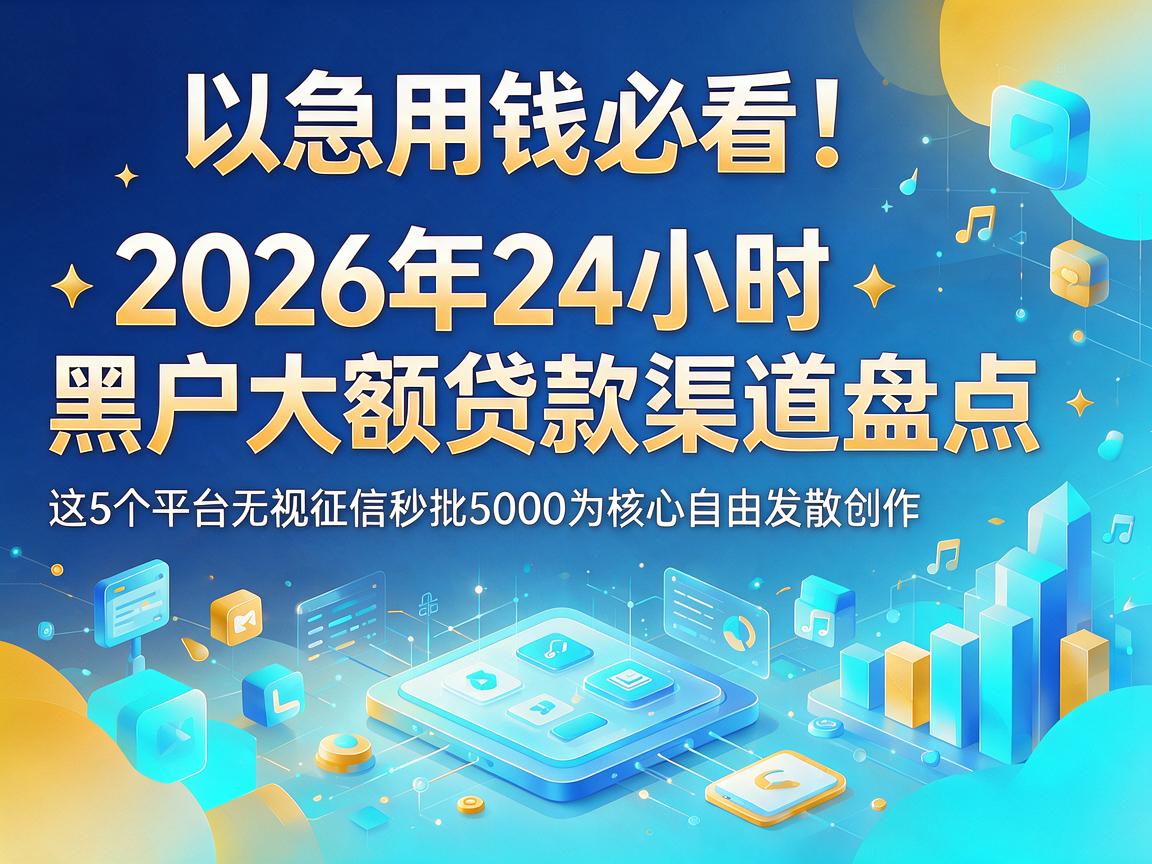 急用钱必看!2026年24小时黑户大额贷款渠道盘点,这5个平台无视征信秒批5000