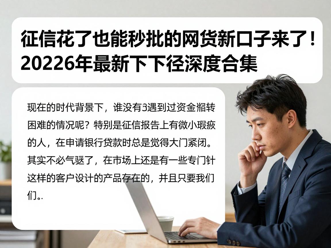 征信花了也能秒批的网贷新口子来了！2026年最新下款路径深度合集