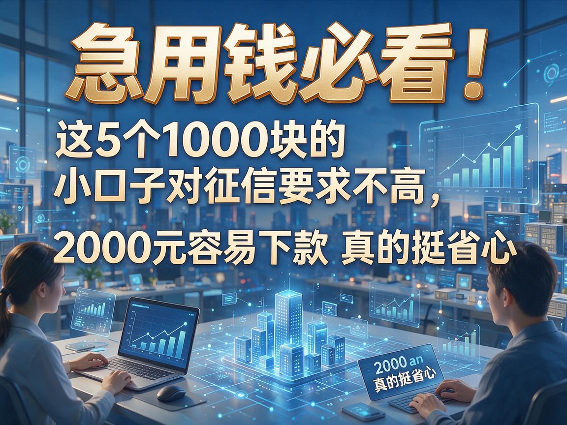 急用钱必看!这5个1000块的小口子对征信要求不高,2000元容易下款真的挺省心