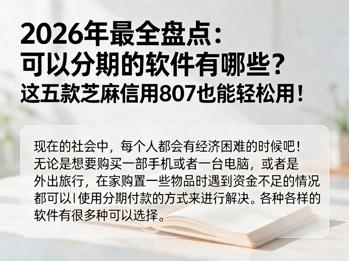 2026年最全盘点:可以分期的软件有哪些?这五款芝麻信用807也能轻松用!