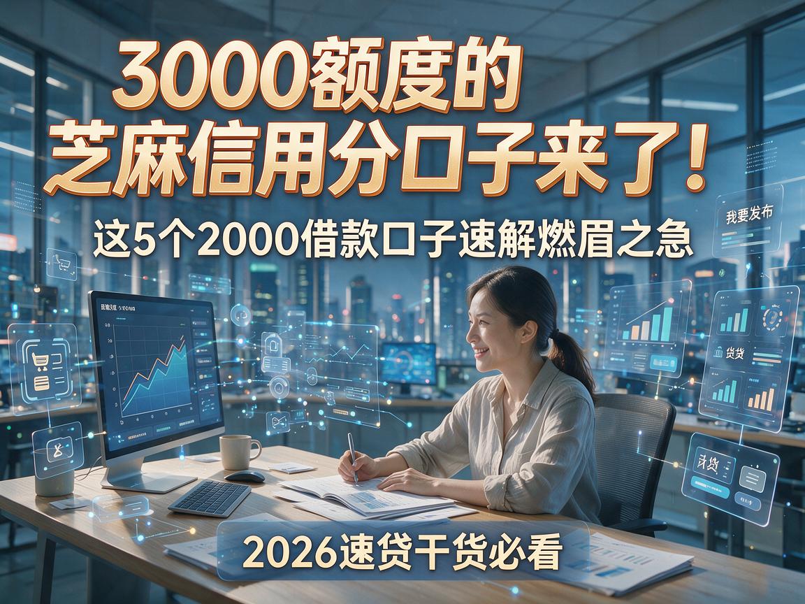 3000额度的芝麻信用分口子来了!这5个2000借款口子速解燃眉之急,2026速贷干货必看