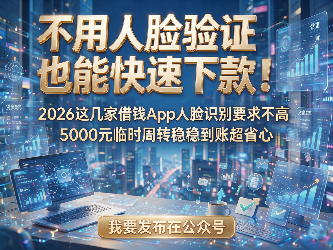 不用人脸验证也能快速下款!2026这几家借钱App人脸识别要求不高,5000元临时周转稳稳到账超省心
