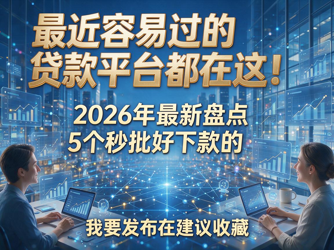 最近容易过的贷款平台都在这!2026年最新盘点5个秒批好下款的,建议收藏