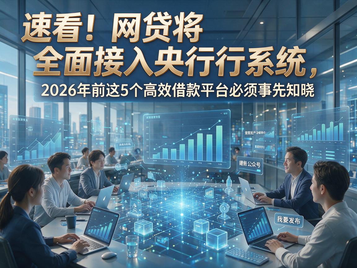速看!网贷将全面接入央行系统,2026年前这5个高效借款平台必须事先知晓