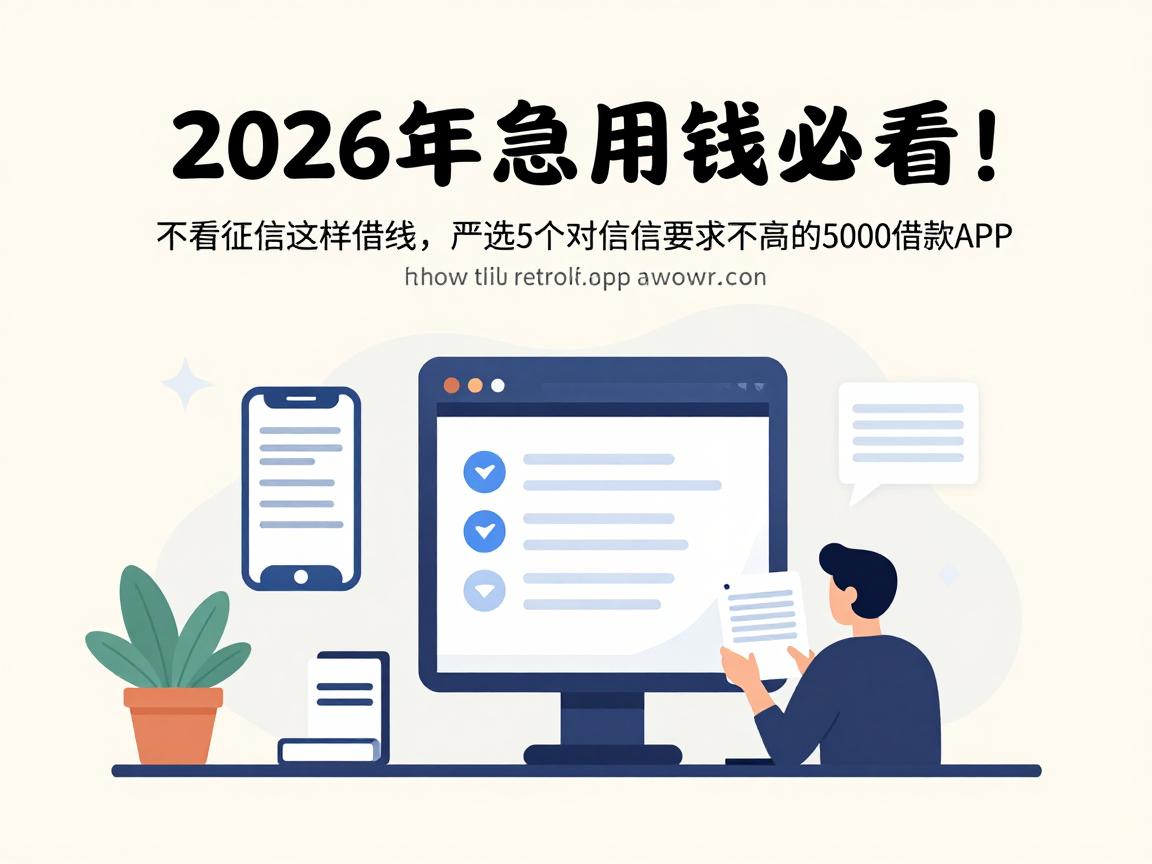 2026年急用钱必看!不看征信这样借钱,严选5个对征信要求不高的5000借款APP