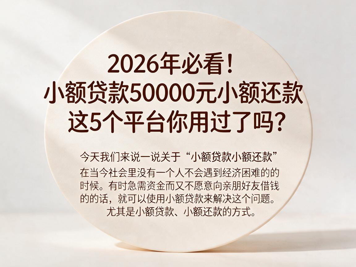 2026年必看!小额贷款50000元小额还款,这5个平台你用过了吗?