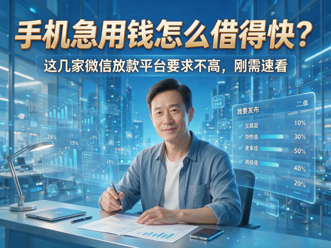 手机急用钱怎么借得快?这几家微信放款平台要求不高,刚需速看