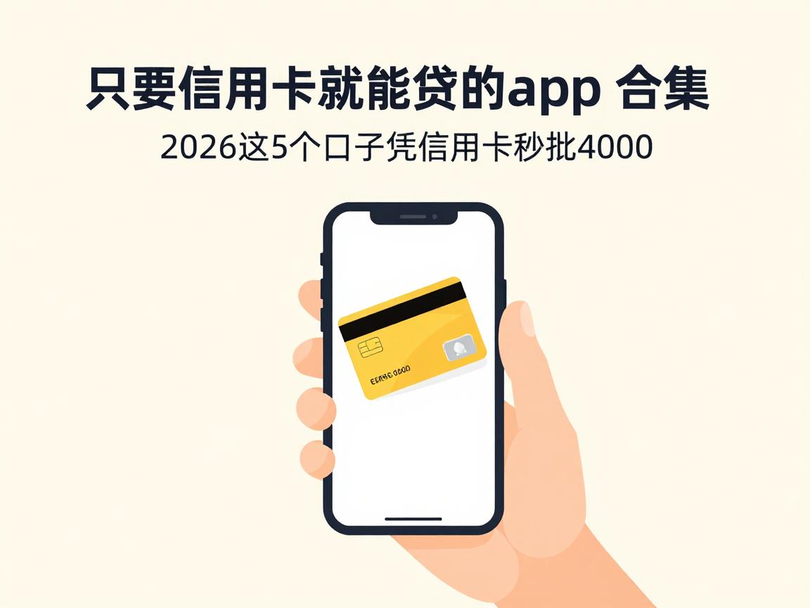 有信用卡就能贷的 app 合集!2026这5个口子凭信用卡秒批4000