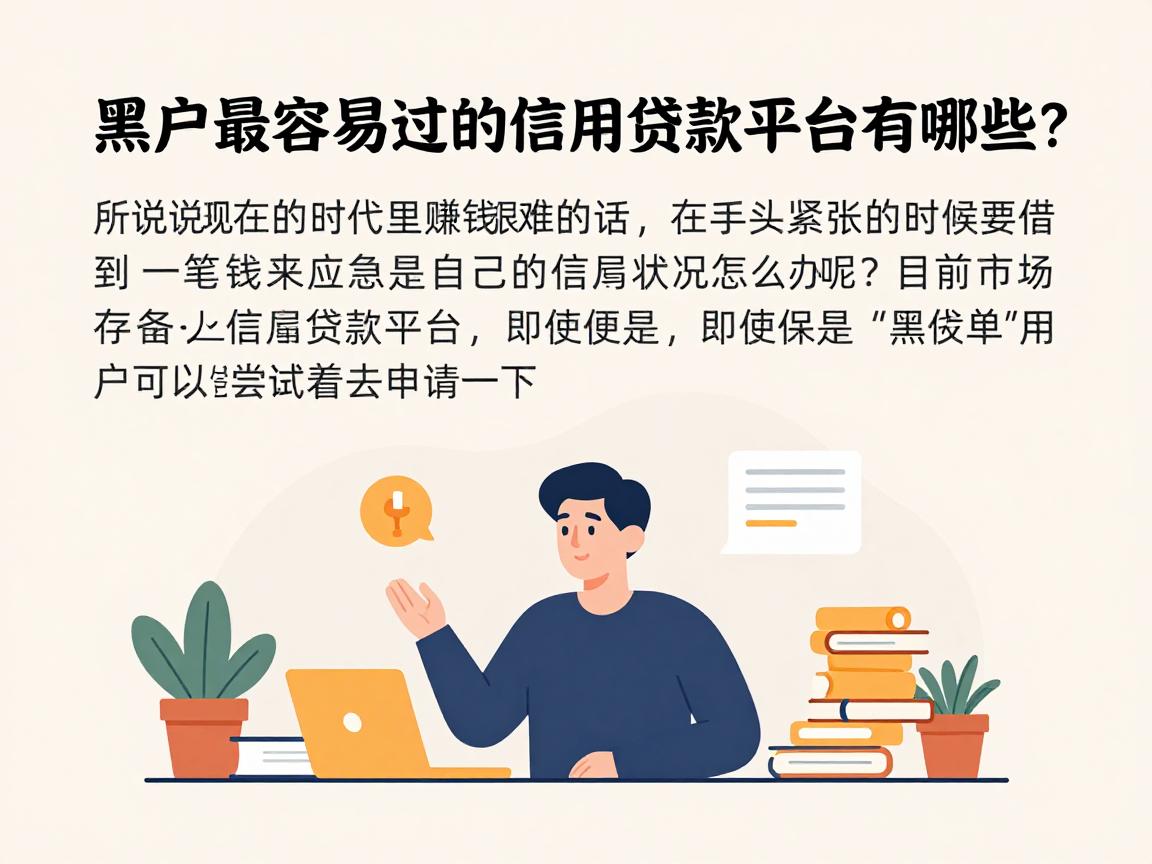 黑户最容易过的信用贷款平台有哪些?这几家要求不高、秒下款的口子速看