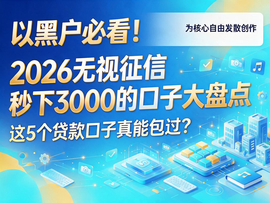 黑户必看！2026无视征信秒下3000的口子大盘点，这5个贷款口子真能包过？