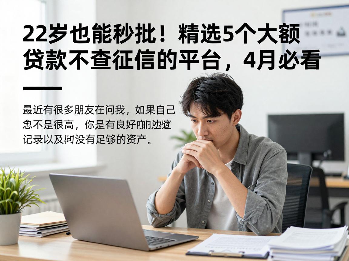 22岁也能秒批！精选5个大额贷款不查征信的平台，4月必看