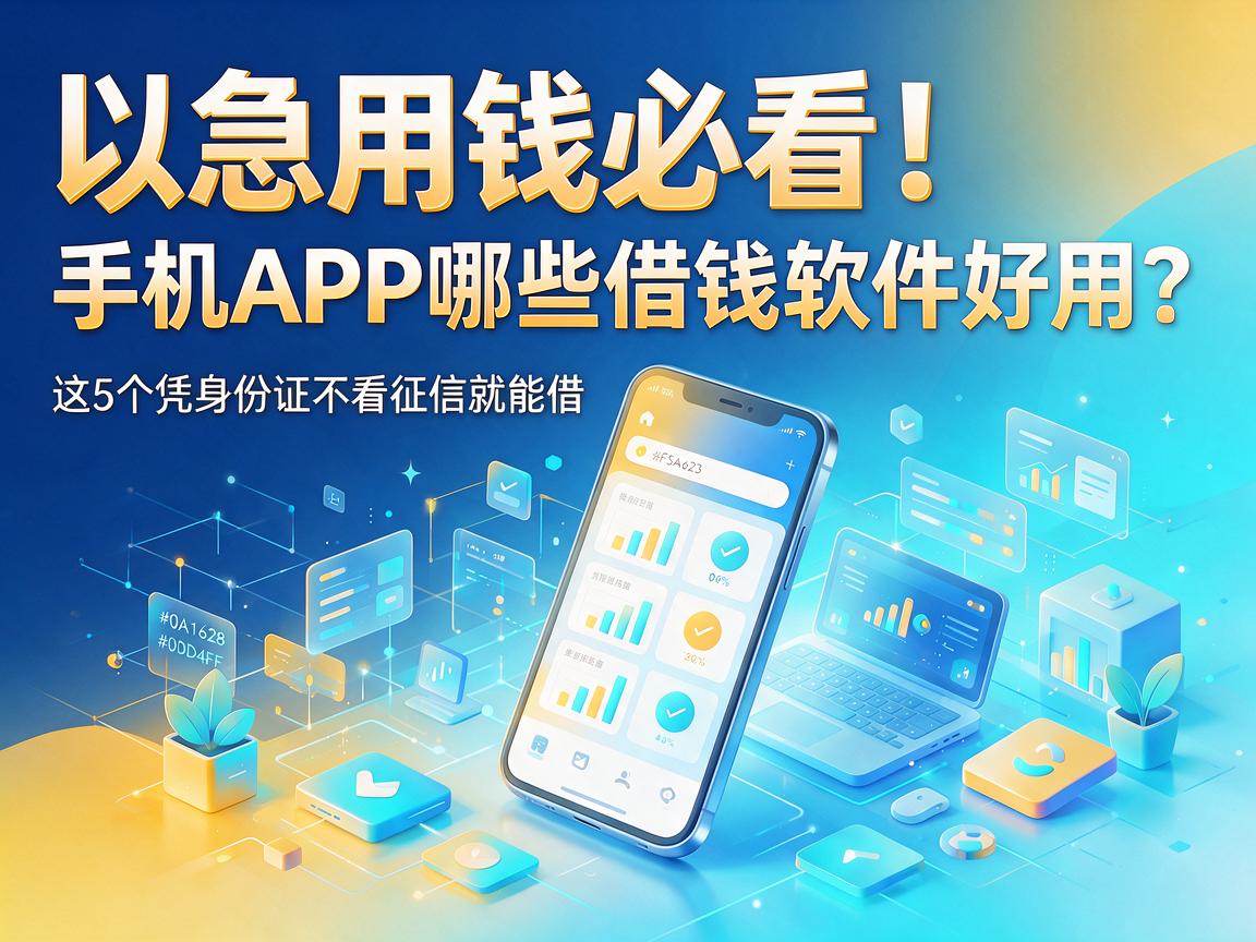 急用钱必看!手机APP哪些借钱软件好用?这5个凭身份证不看征信就能借