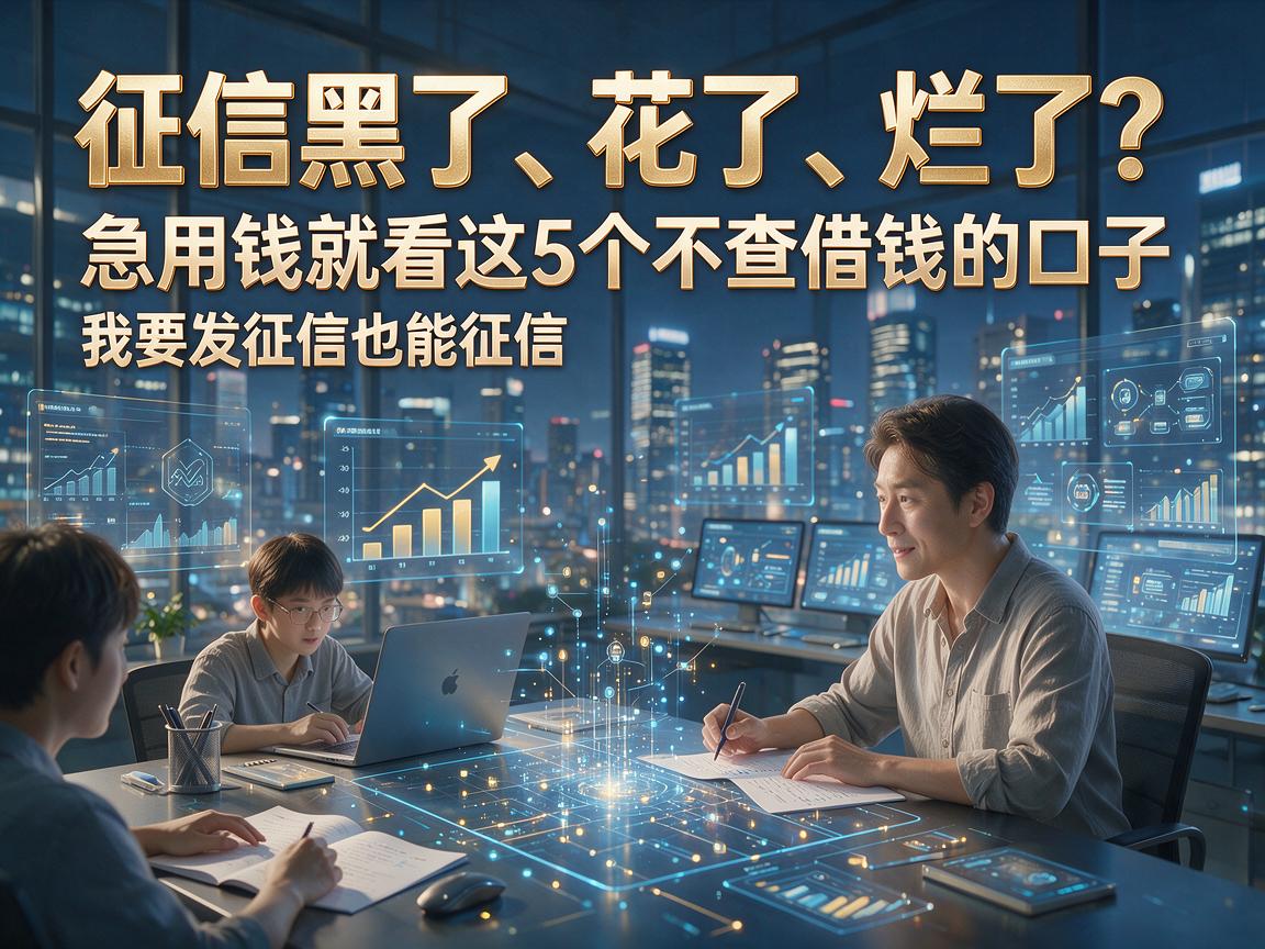 征信黑了、花了、烂了?急用钱就看这5个不查征信也能借钱的口子!