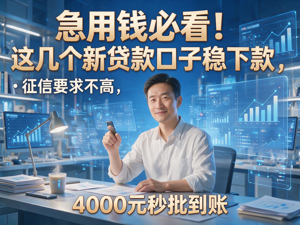 急用钱必看!这几个新贷款口子稳下款,征信要求不高,4000元秒批到账