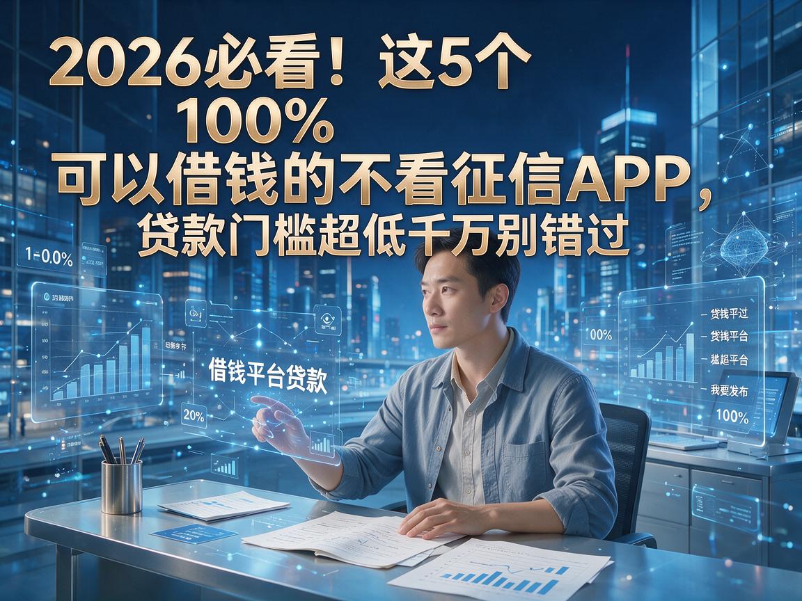 2026必看!这5个100%可以借钱的不看征信APP,贷款门槛超低千万别错过!