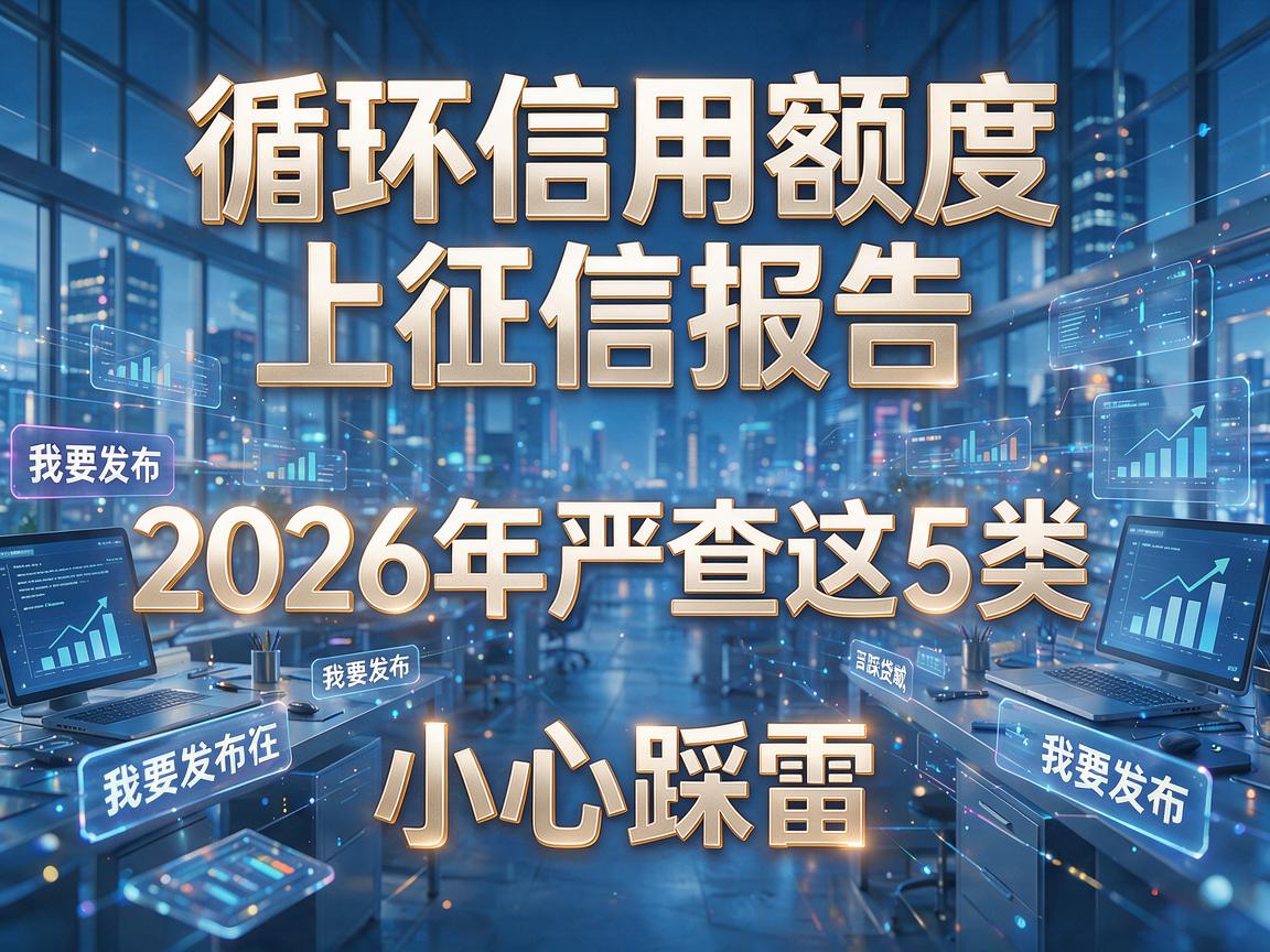 循环信用额度上征信报告,2026年严查这5类,小心踩雷!