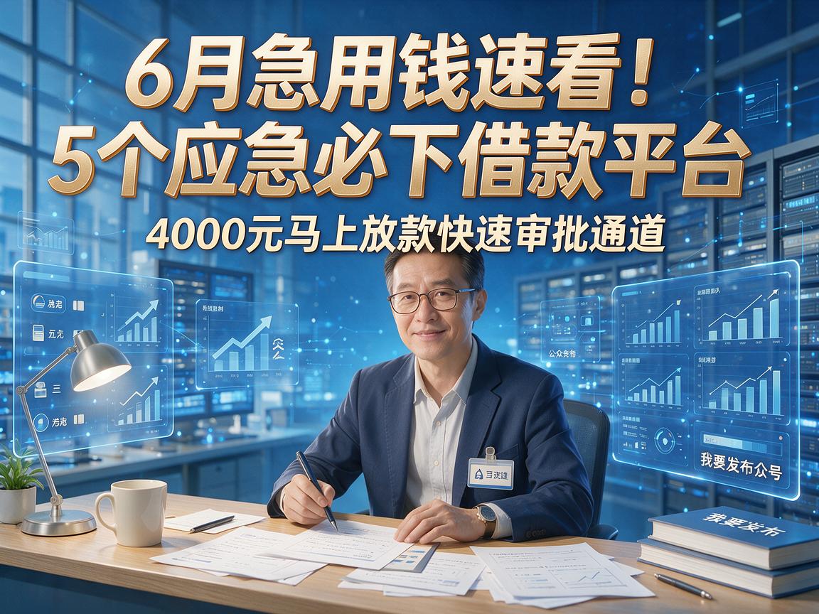 6月急用钱速看！5个应急必下借款平台，4000元马上放款快速审批通道