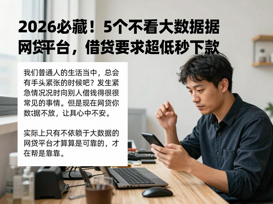 2026必藏!5个不看大数据网贷平台,借款要求超低秒下款