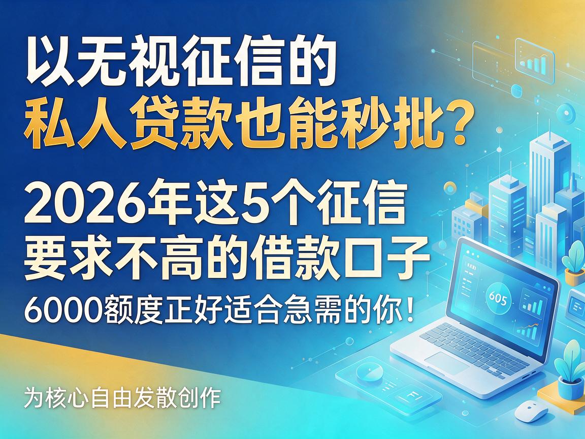 无视征信的私人贷款也能秒批?2026年这5个征信要求不高的借款口子,6000额度正好适合急需的你!